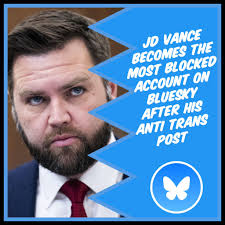 JD Vance becomes the most blocked account