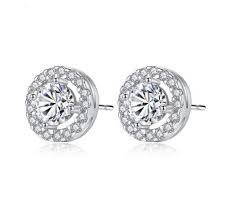 Shop stunning beyond conflict free diamond stud earrings of exceptional quality and brilliance. Elle Platinum Plated Simulated Diamond Studs Wholesale Bridal Hair Accessories Wedding Jewellery Uk