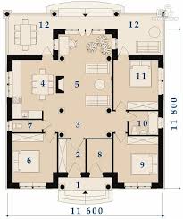 проекты домов 8 на 8 с мансардой и верандой Foto 3 Proekt Odnoetazhnyj Udobnyj Dom S Tremya Spalnyami I Verandoj Plan Doma Odnoetazhnye Doma Dom