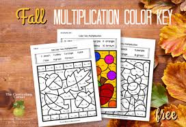 There are a few different difficulty levels for each function. Fall Color Key Multiplication The Curriculum Corner 123