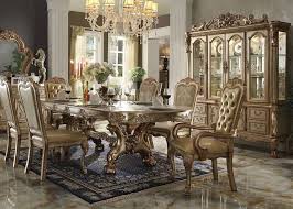 Dresden Formal Dining Room Set In Gold Formal Dining Room Sets Gold Dining Room Dining Room Furniture Sets