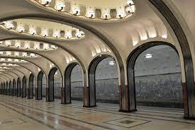 Whether it's a train cemetery in bolivia or an art deco subway station underneath new york city, each location is a snapshot of history frozen in time. Art Deco At Mayakovskaya Moscow Metro Russian Architecture Railway Station Architecture