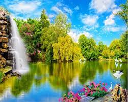 Tentu saja download background keren 3d bergerak memang sedang banyak dicari oleh orang di internet. Beibehang 3d Wallpaper Mural Di Dinding Hd Wallpaper Air Terjun Landscape Paintings Flower Background Images Landscape Painting Images
