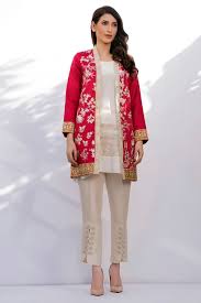 Picture Of Embroidered Red Jamawar Coat Pakistani Party Wear Dresses Party Wear Dresses Pakistani Fashion Party Wear