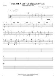 Dream A Little Dream Of Me Tablature Rhythm Values For Guitar