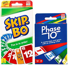 In this game, you try to pass each level by completing different goals before your opponents. Mattel Phase 10 Card Game With Skip Bo Card Game Walmart Com Walmart Com