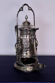 Silver Plate Decorative Water Pitcher By Meridian Silver Plate Water Pitchers Silver Plated Trays