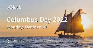 Include all days and all hours, or a custom subset. When Is Columbus Day 2022 Countdown Timer Online Vclock