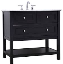 Signaturehardware.com has been visited by 10k+ users in the past month Elegant Decor Metropolis 36 Single Marble Top Bathroom Vanity In Black Transitional Bathroom Vanities And Sink Consoles By Fratantoni Lifestyles Houzz