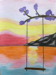 Amazing drawing on our official blog. Colorful Sunset Drawing Aesthetic Crafts