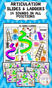 Articulation Slides And Ladders Board Game Speech Therapy Games Speech Language Activities Speech Therapy Materials
