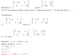 Contoh soal 1 diketahui matriks 4 3 2 1 a 4 3 3 1 b 4 3 2 1. Simple Matematika Pengertian Transpose Matriks Sifat Sifatnya Serta Latihan Soal Dan Pembahasan