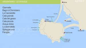 La cartina non comprende l'isola d. Mappa Delle Spiagge Dell Argentario Grosseto Spiagge Vacanza In Famiglia Mappa