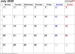 July 2020 Printable Calendar Calendar July 2020 Uk Bank Holidays Excel Pdf Word Templates Jul In 2020 Printable Calendar Template Calendar Template Calendar Printables