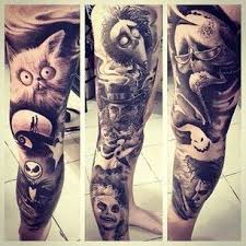 Tim Burton Sleeve Tattoo Tim Burton Tattoo Sleeve Tattoos Tattoos
