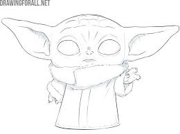 Wie Zeichnet Man Baby Yoda Das Kind In 2020 Star Wars Art Drawings Yoda Drawing Baby Drawing