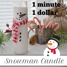 One Minute One Dollar Snowman Christmas Candle Craft
