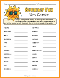 Also, you can print any or all of the puzzle pages and the answers page absolutely free with no templates or downloads necessary. Summer Word Scramble Puzzle Worksheet Activity By Puzzles To Print