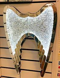 Whether it's a mirrored sideboard or diamante clock you are looking for, we have you covered. Buy Diamond Crushed Crystal Led Angel Wings Sparkly Silver Mirrored Wall Decore Online In Taiwan 193964402756