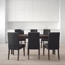 Dining chairs don't just have to look good, but should feel good, too. Ekedalen Henriksdal Table And 6 Chairs Dark Brown Glose Black Ikea