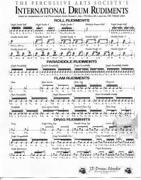 percussive arts societys 40 international drum rudiments