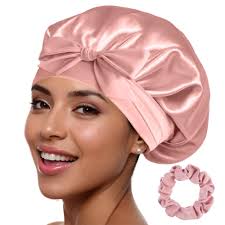 Amazon.com: Gorro de seda 100% seda de morera, gorro de dormir transpirable  y ajustable, gorro de seda para mujer, gorro de noche para cabello rizado,  Rosado : Belleza y Cuidado Personal