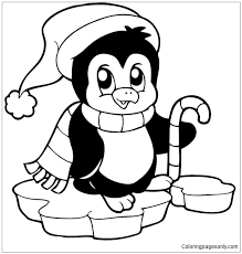 And they have so many adorable details kids can have fun coloring! Cute Penguin On Christmas Coloring Pages Christmas Coloring Pages Coloring Pages For Kids And Adults