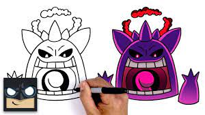 Its appearance is based on a greaser , a subculture in the 1950s; How To Draw Gigantamax Gengar Pokemon Sword And Shield Youtube In 2021 Gengar Pokemon Pokemon Drawings Drawings