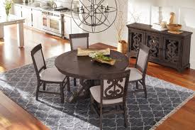 Charthouse Round Dining Table And 4 Upholstered Side Chairs Charcoal Value City Furniture And Mattresses Dining Table Upholstered Dining Chairs Side Chairs