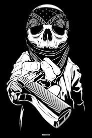 The number can be worn as a tattoo, but is normally found on flyers and letters. Buy Notebook Gangster Skull Journal Man Hands Over A Gun Composition Book Tattoo Design Gift Book Online At Low Prices In India Notebook Gangster Skull Journal Man Hands Over A Gun