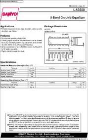 Maybe you would like to learn more about one of these? La3600 Datasheet 5 Band Graphic Equalizer