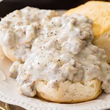 Image result for sausage gravy biscuits