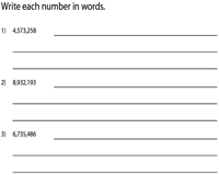 Large Numbers In Words Worksheets Millions