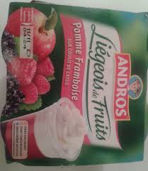 Liegeois De Fruits Pomme Framboise Sur Coulis De Cassis Andros 400g