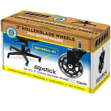 39% off 1 pc office chair caster wheel 3 inches universal swivel chair replacement rollers home office furniture hardware accessories 1 review cod. Slipstick Black Rollerblade Office Chair Wheels Temple Webster