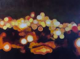 Urban Skyline At Night Blurred Lights Blurred Lights Painting Art Sketches