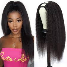 Shop your favorite brands like vivica fox and motown tress and find the look you've been searching for. U Part Wig Human Hair Kinky Straight Wigs For Black Women 12 Inch Italian Half Wig 2x4 U Shape Clip In Wigs Yaki Straight Upart Human Hair Wig Remy Human Hair Extension