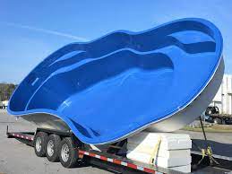 Happiness Is Having Your Own Imagine Pools Fantasy 26 Composite Fiberglass Swimming Pool In Ocean Blue Fiberglass Swimming Pools Pool Designs Pool Shapes