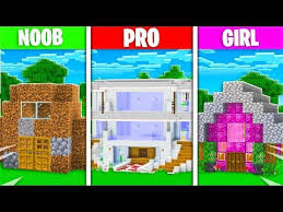 Maybe you would like to learn more about one of these? Noob Vs Pro Vs Girl Minecraft House Build Battle Youtube Minecraft House Tutorials Minecraft Houses Building A House