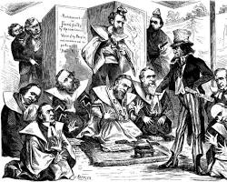 Image of Crédit Mobilier of America scandal cartoon Central Pacific Contract and Finance Company