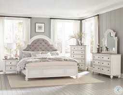 Realyn Chipped Two Tone Upholstered Panel Bedroom Set In 2020 White Bedroom Set Bedroom Sets Queen King Bedroom Sets