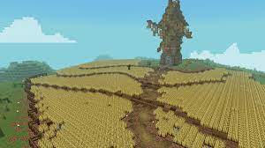 Wheat can be made into wheat flour by simply putting it into the crafting grid. Wheat Farm With A Windmill I Built A While Ago Minecraft