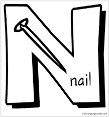 Free letter n coloring page. Letter N Nail Coloring Pages Alphabet Coloring Pages Coloring Pages For Kids And Adults