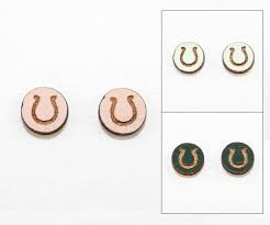 horseshoe stud earrings laser cut wooden studs choose your color