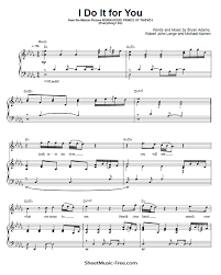 Downloading music from the internet allows you to access your favorite tracks on your computer, devices and phones. Everything I Do Sheet Music Bryan Adams Sheetmusic Free Com