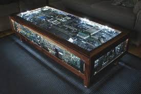 Coffee Table Made From Old Computer Parts Diy Coffee Table Cool Coffee Tables Unique Coffee Table