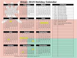 Oman 2019 2020 Holiday Calendar Dowload Holiday Calendar Calendar Christmas Countdown Calendar