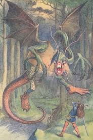 He left it dead, and with its head he went galumphing back. Vintage Print The Jabberwock By John Tenniel