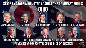 Here Are The Ohio House Reps That Voted Against The 2 000 Stimulus Check On Monday Ohio