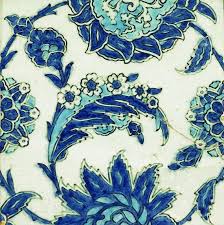 Blue and white floral pattern in turkish style. An Iznik Blue And White Pottery Tile Turkey 17th Century By Adam Asar No 18b Painting By Adam Asar